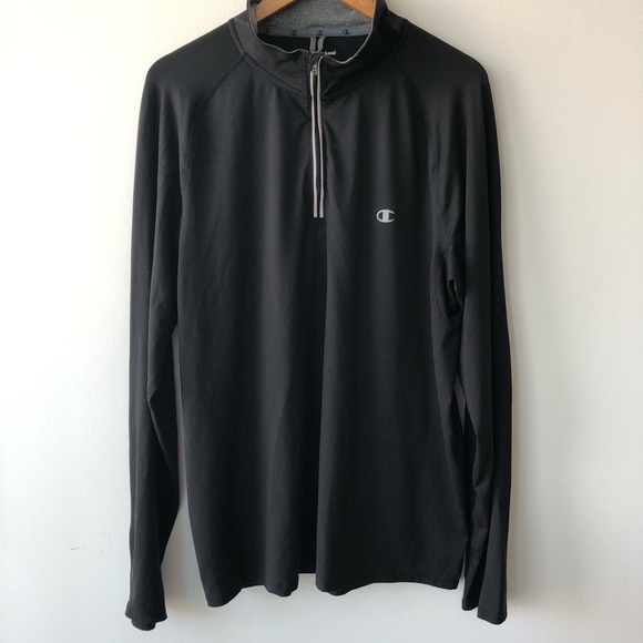 Champion Black Long Sleeve Mock Neck Pullover - Picture 1 of 6